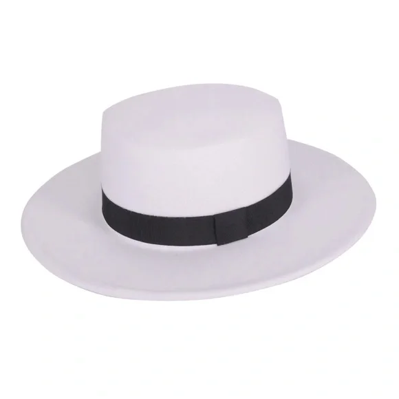 Accessories | Ladies Melania White Felt Hat Black Ribbon  display picture 1